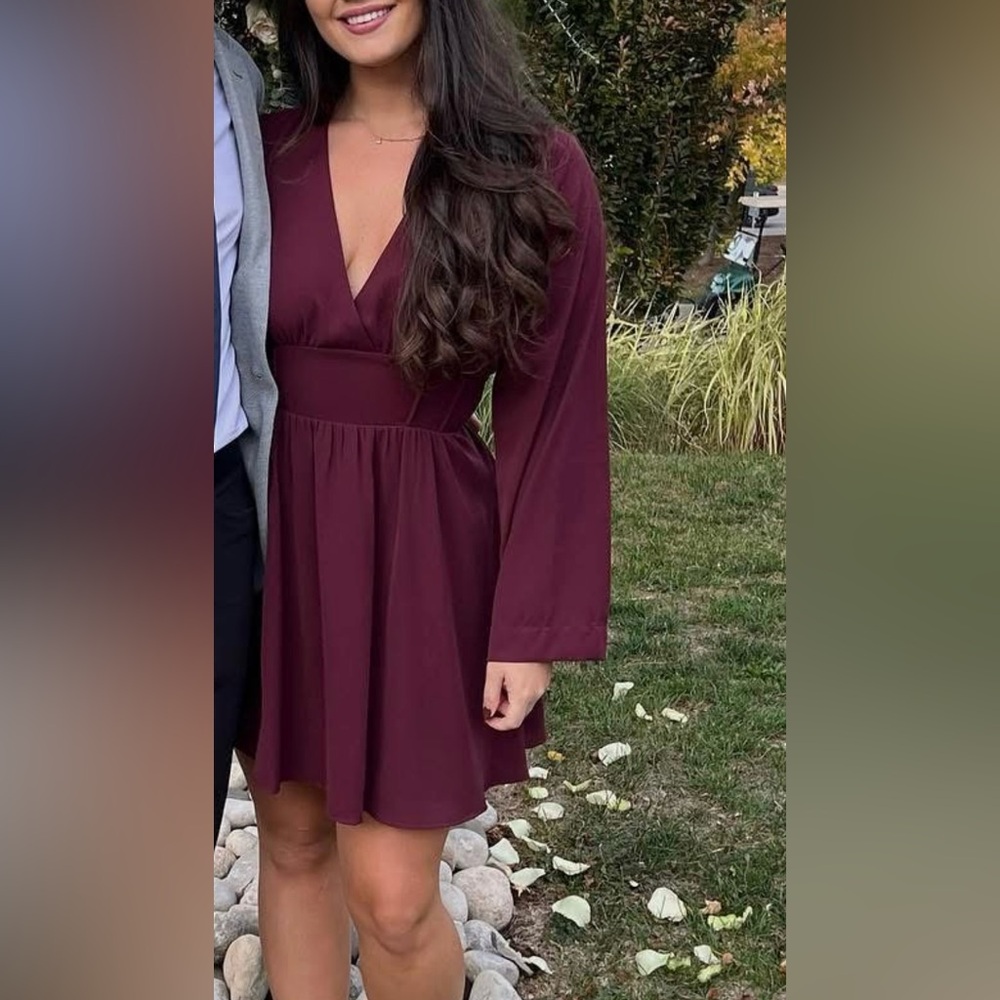 Elegant Burgundy Dress